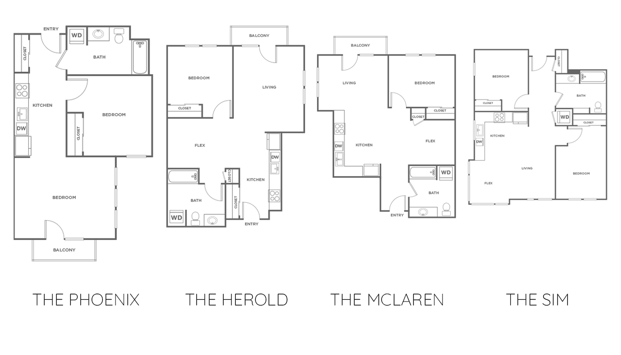 Southsider 10U Mixed Use Apartment Floor Plans